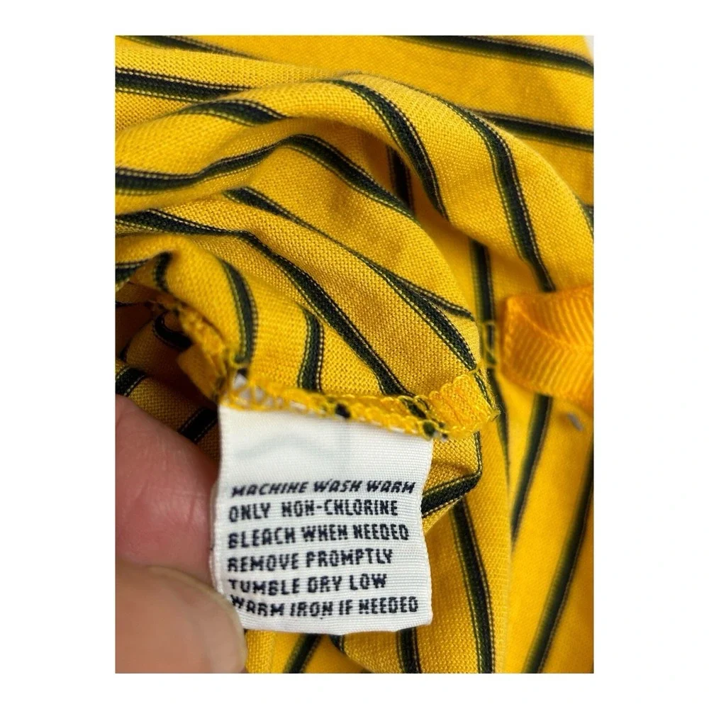Polo Golf Ralph Lauren Shirt Mens Large Gold‎ Striped Pima Cotton Black Label